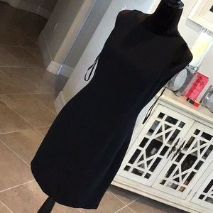 andrea polizzi for rex lester back zip shift dress, black, size 8